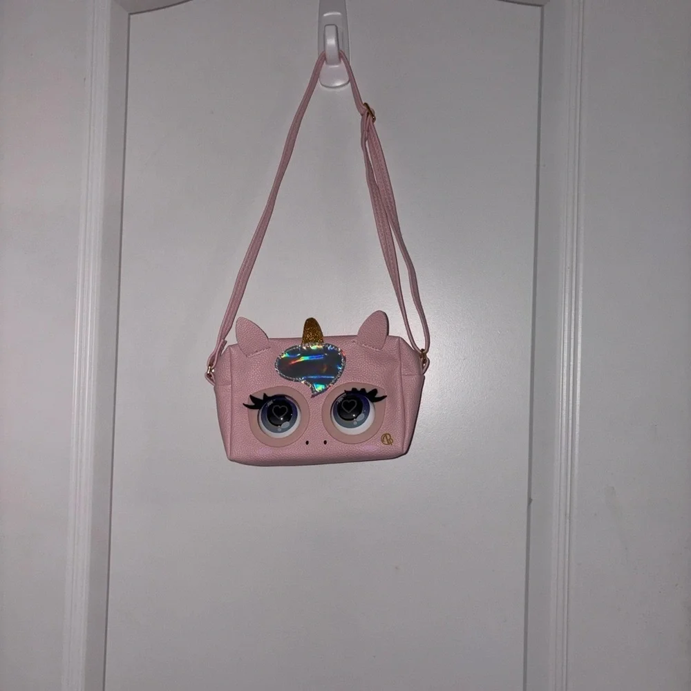 Purse Pets: Charming Pink Unicorn Kids Bag Battery Powered w Batteries Included